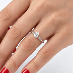 0.60 Ct. F Color Natural Diamond HRD Certified Pear Solitaire Ring