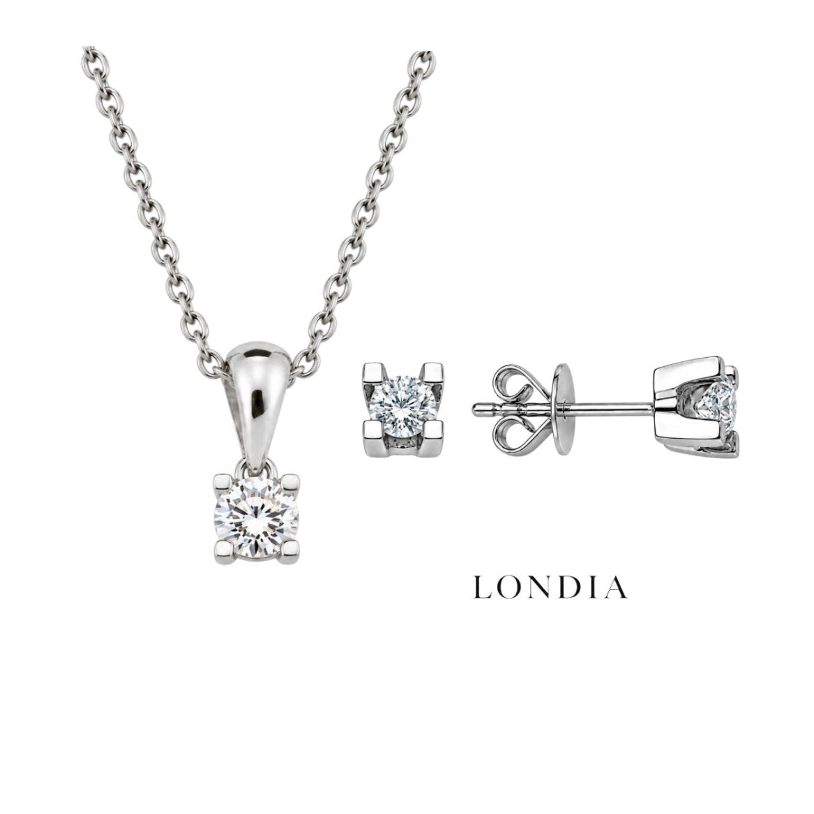 0.60 Ct. F Color Natural Diamond Valentine Solitaire Set