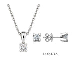 0.60 Ct. F Color Natural Diamond Valentine Solitaire Set