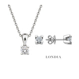 0.60 Ct. F Color Natural Diamond Valentine Solitaire Set
