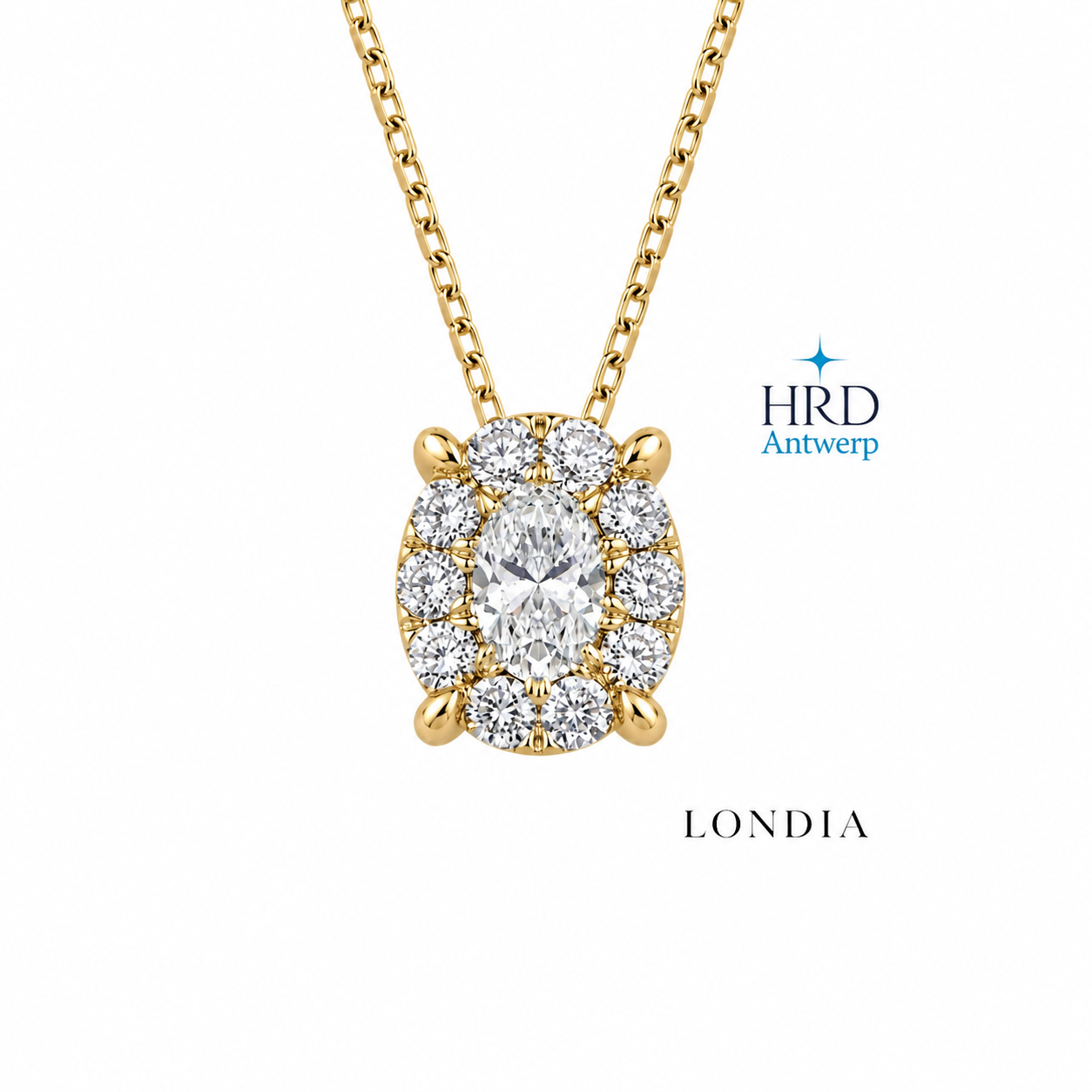 0.60 Ct. Natural Diamond HRD Certified Magic Oval Necklace 