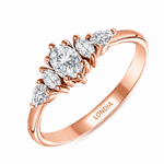 0.60 Ct. Natural Oval Diamond Ring with Marquise & Pear Side Diamonds