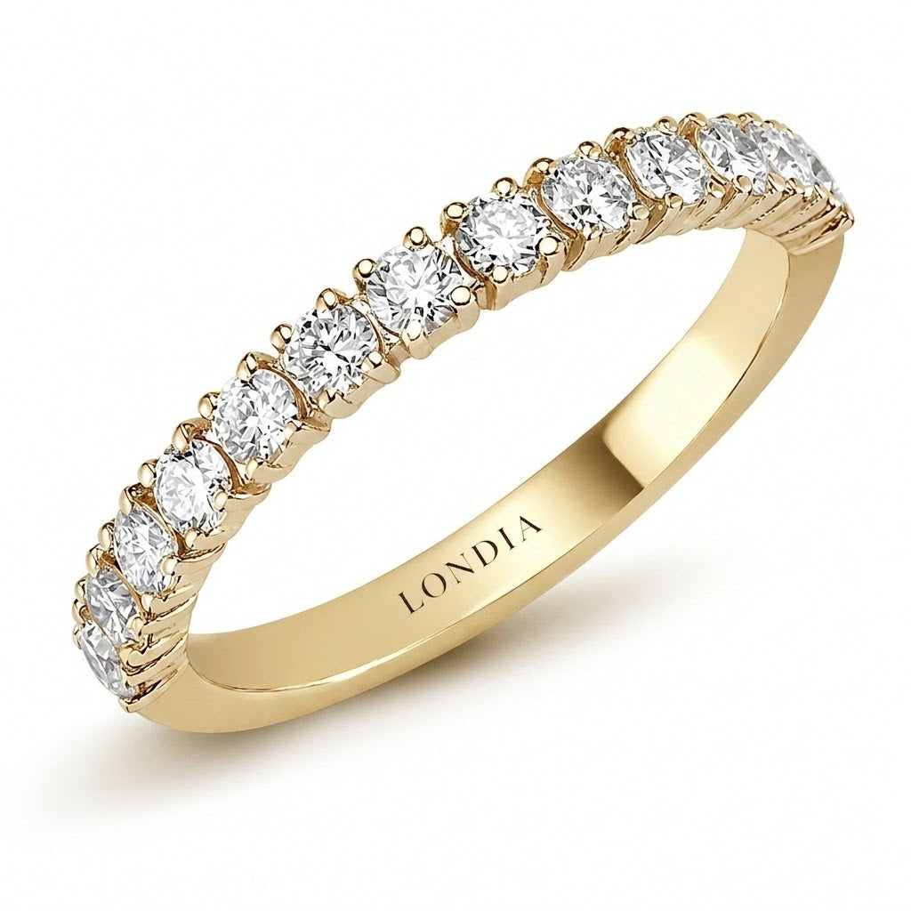 0.65 Carat Diamond Half Eternity Ring in 14K Gold