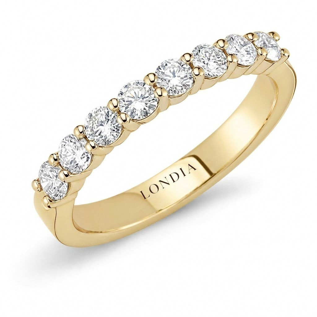 0.65 Carat Diamond Half Eternity Ring in 14K Gold