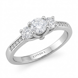 0.65 Carat Natural Round Cut Diamond Vintage Design Ring, 14K Gold