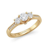 0.65 Carat Natural Round Cut Diamond Vintage Design Ring, 14K Gold