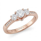 0.65 Carat Natural Round Cut Diamond Vintage Design Ring, 14K Gold