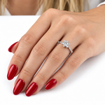 0.65 Carat F Color HRD Internationally Certified Lotus Solitaire Ring