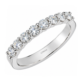 0.65 Carat F Color Natural Diamond Half Eternity Ring