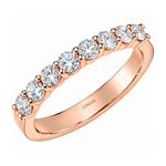 0.65 Carat F Color Natural Diamond Half Eternity Ring
