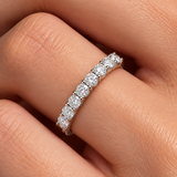 0.65 Carat F Color Natural Diamond Half Eternity Ring