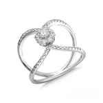 0.65 Ct. Interlace Design Statement Ring in 18K Gold