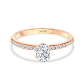 0.65 Ct. Natural Oval Diamond Solitaire Ring with Side Stones