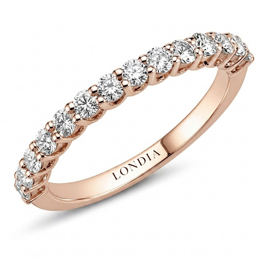 0.70 Carat Diamond Half Eternity Ring in 14K Gold