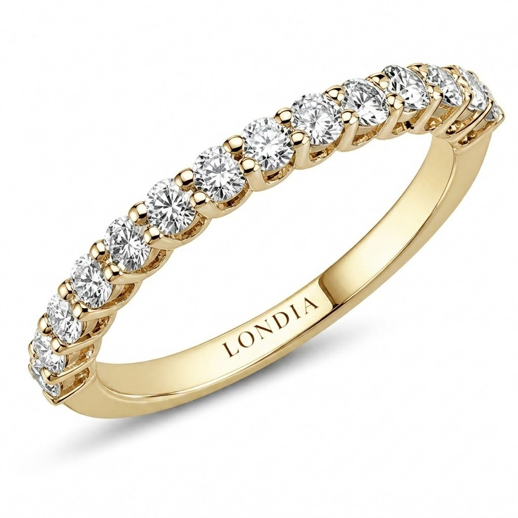 0.70 Carat Diamond Half Eternity Ring in 14K Gold
