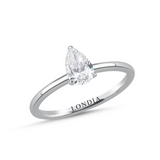 0.70 Carat Pear Cut Solitaire Diamond Ring