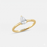 0.70 Carat Pear Cut Solitaire Diamond Ring
