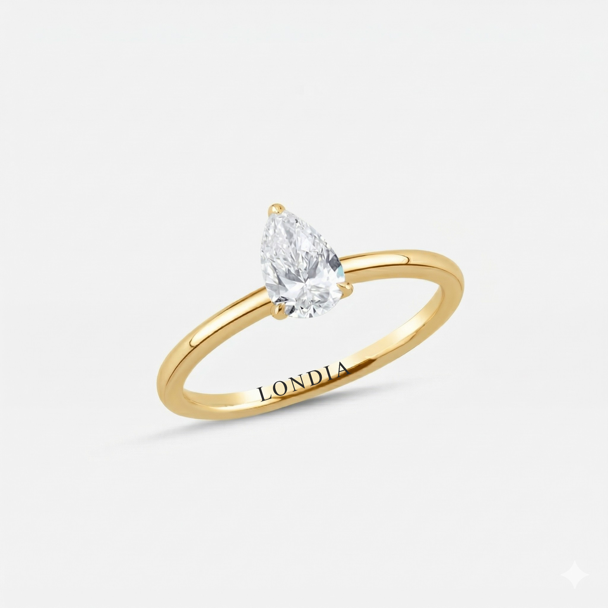 0.70 Carat Pear Cut Solitaire Diamond Ring