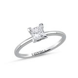 0.70 Carat Princess Cut Solitaire Diamond Ring