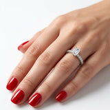 0.70 Ct. Natural Diamond Emerald Cut Design Ring with Side Stones, 18K Gold