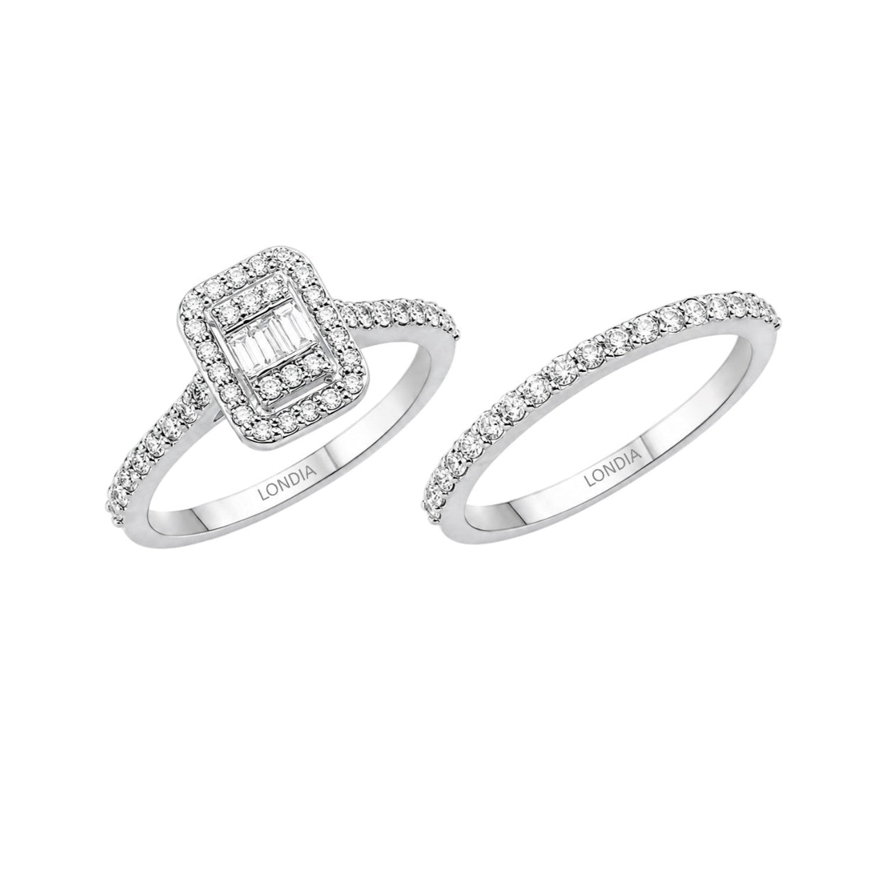 Natural Diamond Wedding Ring Set
