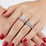 Natural Diamond Wedding Ring Set