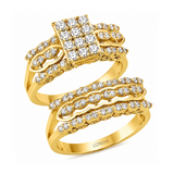 Natural Diamond Wedding Ring Set