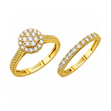 Natural Diamond Wedding Ring Set