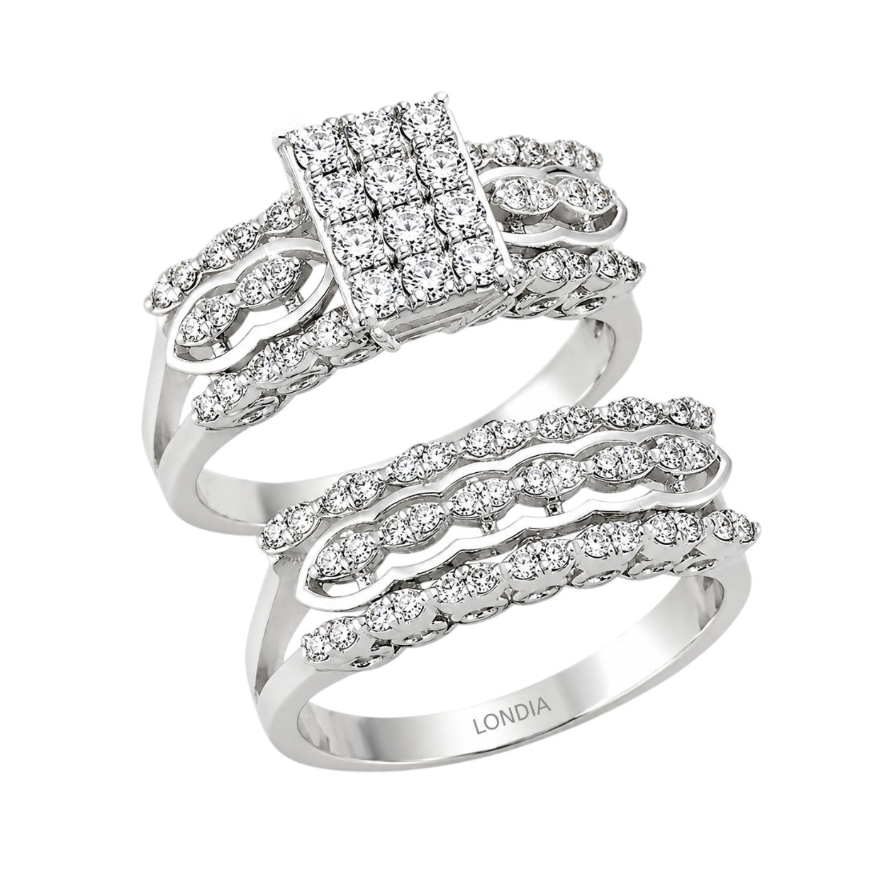 Natural Diamond Wedding Ring Set