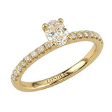 0.70 Ct Natural Oval Diamond Solitaire Ring with Side Stones – 18K Gold