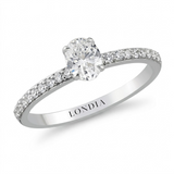 0.70 Ct Natural Oval Diamond Solitaire “Side Stone” Ring – 14K Gold
