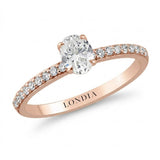 0.70 Ct Natural Oval Diamond Solitaire “Side Stone” Ring – 14K Gold