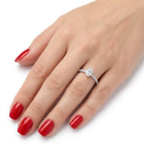 0.70 Ct Natural Oval Diamond Solitaire “Side Stone” Ring – 14K Gold