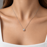 0.70 Carat F Color HRD Certified Classic Solitaire Necklace