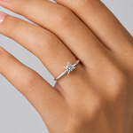 0.70 Carat F Color HRD Internationally Certified Butterfly Design Ring