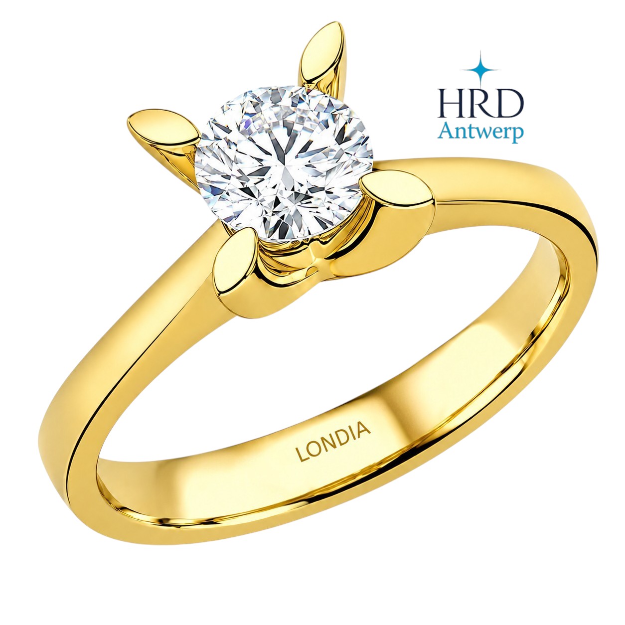 0.70 Carat F Color HRD Internationally Certified Butterfly Design Ring