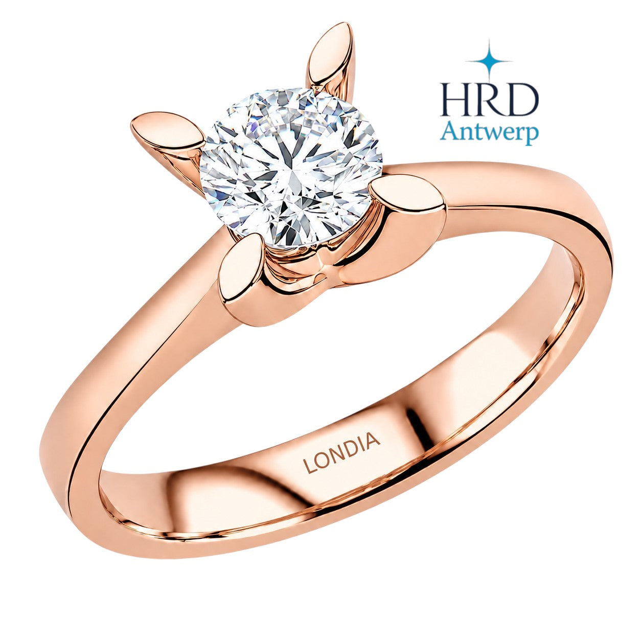 0.70 Carat F Color HRD Internationally Certified Butterfly Design Ring