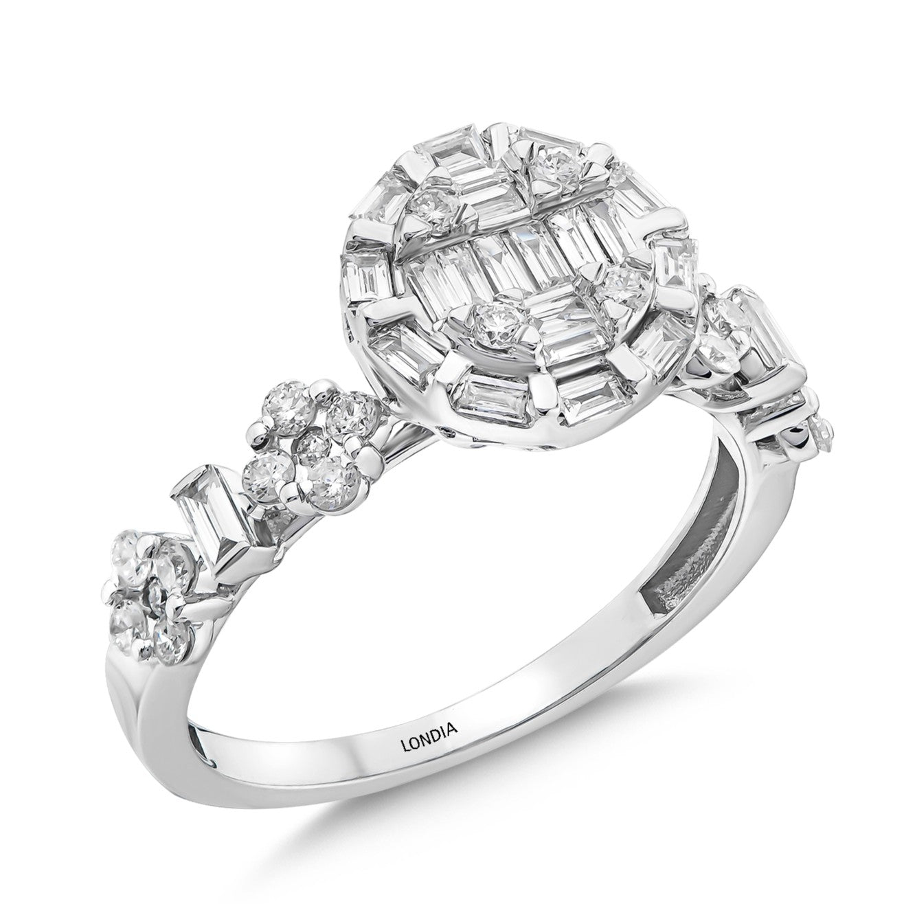 0.70 Ct. Baguette Design Statement Ring in 18K Gold