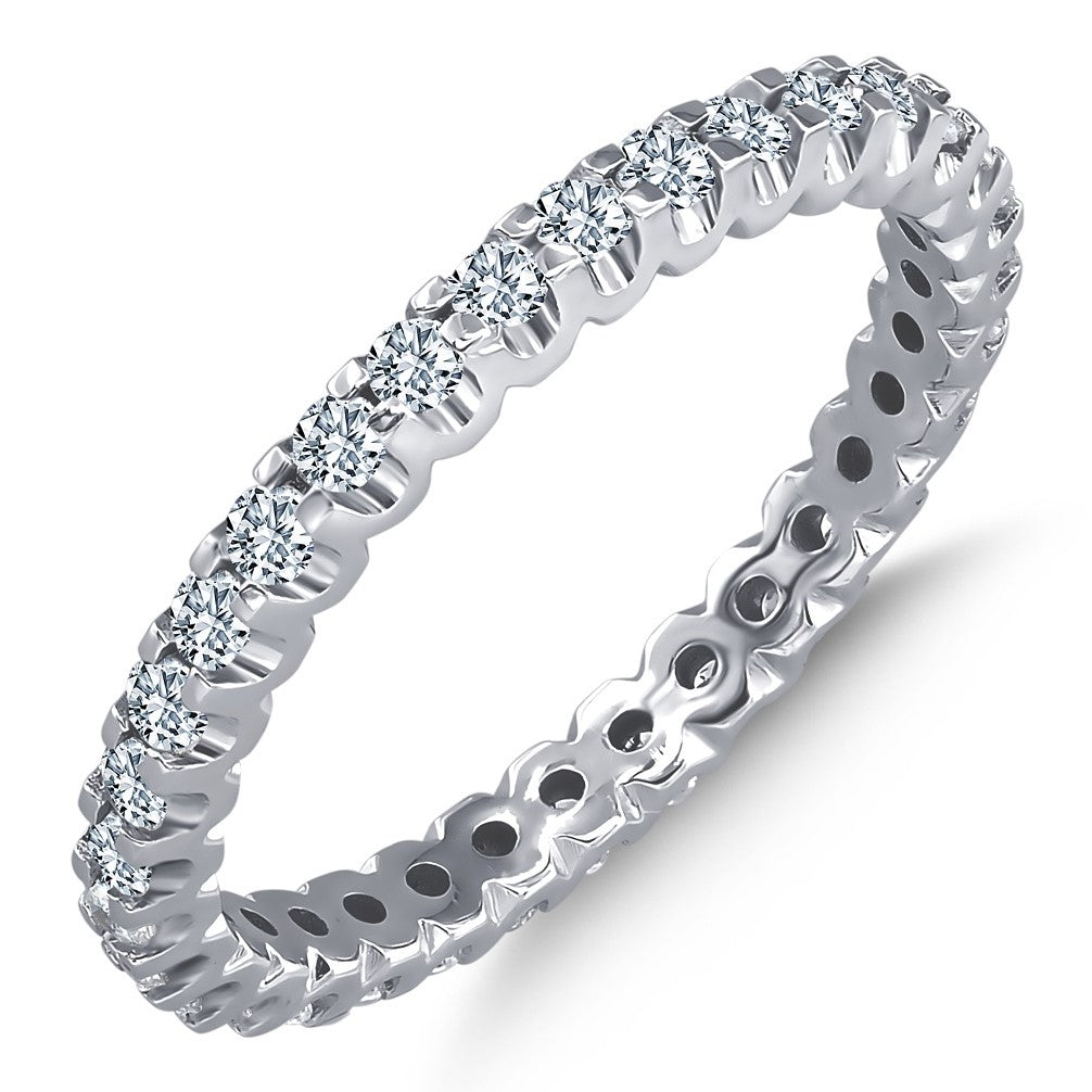 0.70 Ct. Diamond Full Eternity Band Ring In 14K Fine Gold