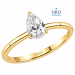 0.70 Ct. F Color Natural Diamond HRD Certified Pear Solitaire Ring