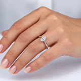 0.70 Ct. F Color Natural Diamond HRD Certified Pear Solitaire Ring