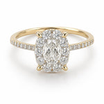 0.70 Ct. Magic Oval Natural Diamond Side-Stone Ring, 1 Carat Look