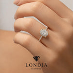0.70 Ct. Magic Oval Natural Diamond Side-Stone Ring, 1 Carat Look