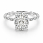 0.70 Ct. Magic Oval Natural Diamond Side-Stone Ring, 1 Carat Look