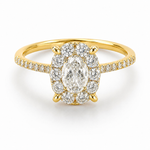 0.70 Ct. Magic Oval Natural Diamond Side-Stone Ring, 1 Carat Look