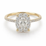 0.70 Ct. Magic Oval Natural Diamond Side-Stone Ring, 2 Carat Look
