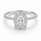 0.70 Ct. Magic Oval Natural Diamond Side-Stone Ring, 2 Carat Look