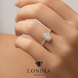 0.70 Ct. Magic Oval Natural Diamond Side-Stone Ring, 2 Carat Look