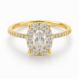 0.70 Ct. Magic Oval Natural Diamond Side-Stone Ring, 2 Carat Look