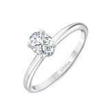 0.70 Ct. Natural Diamond Oval Solitaire ''Modern'' Ring in 14K Gold